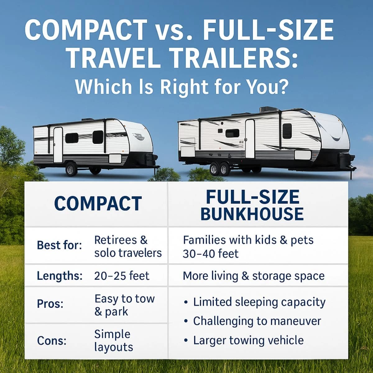 Compact vs. Full-Size Travel Trailers: Which is Right for You?