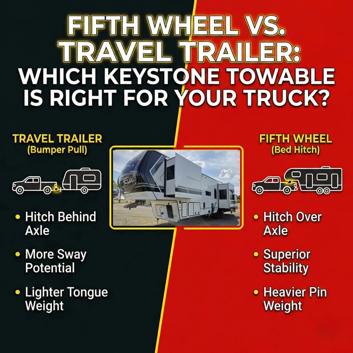 Fifth Wheel vs. Travel Trailer: Which Keystone Towable is Right for Your Truck?